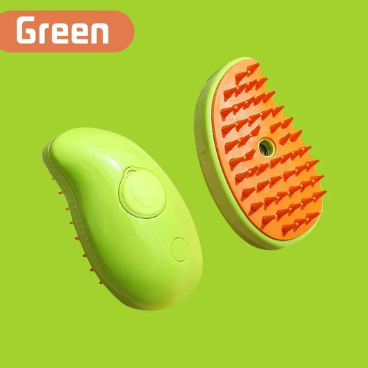 2-in-1 Steam Pet Brush – Clean, Detangle & Shine Effortlessly!